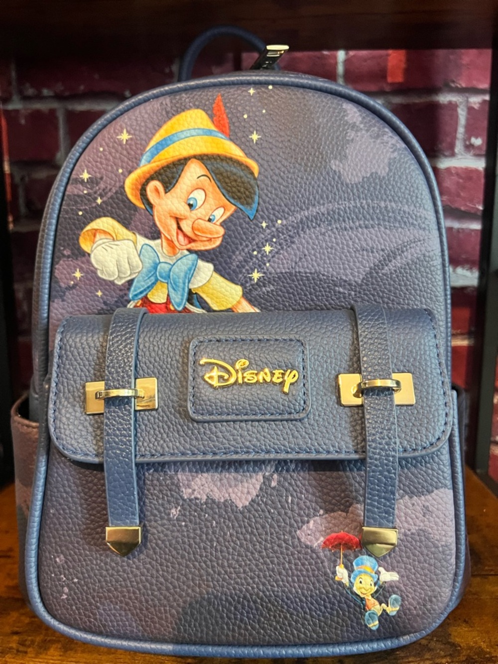 Wondapop Disney Pinocchio Mini Backpack with Gold Accents